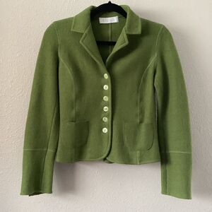 Vintage Italian 100% Wool Goblincore Hobbit Preppy Old Money Collar Button Up M